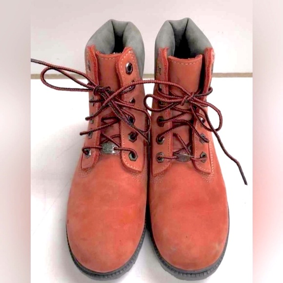 Womens Coral Timberland Leather Boots Size 5.5 - Picture 2 of 5
